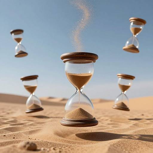Floating Desert of Sand Clocks