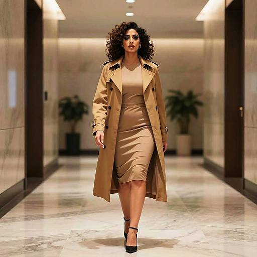 Elegant Middle Eastern Executive in Trench Coat