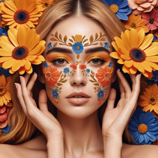 Whimsical Floral Art on Woman's Body Whimsical Floral Art on Woman's Body