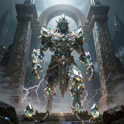 Epic Crystal Golem Guardian Artwork