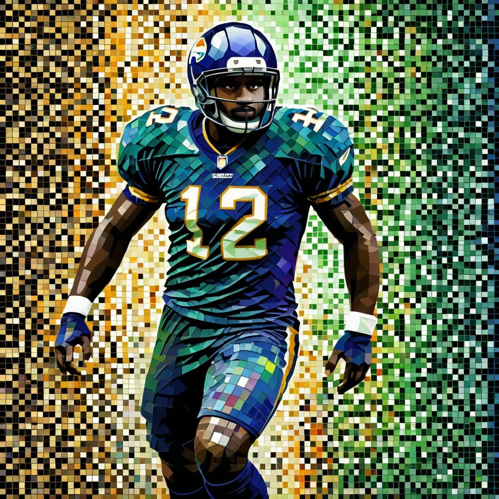 Artistic Mosaic of a Football Player