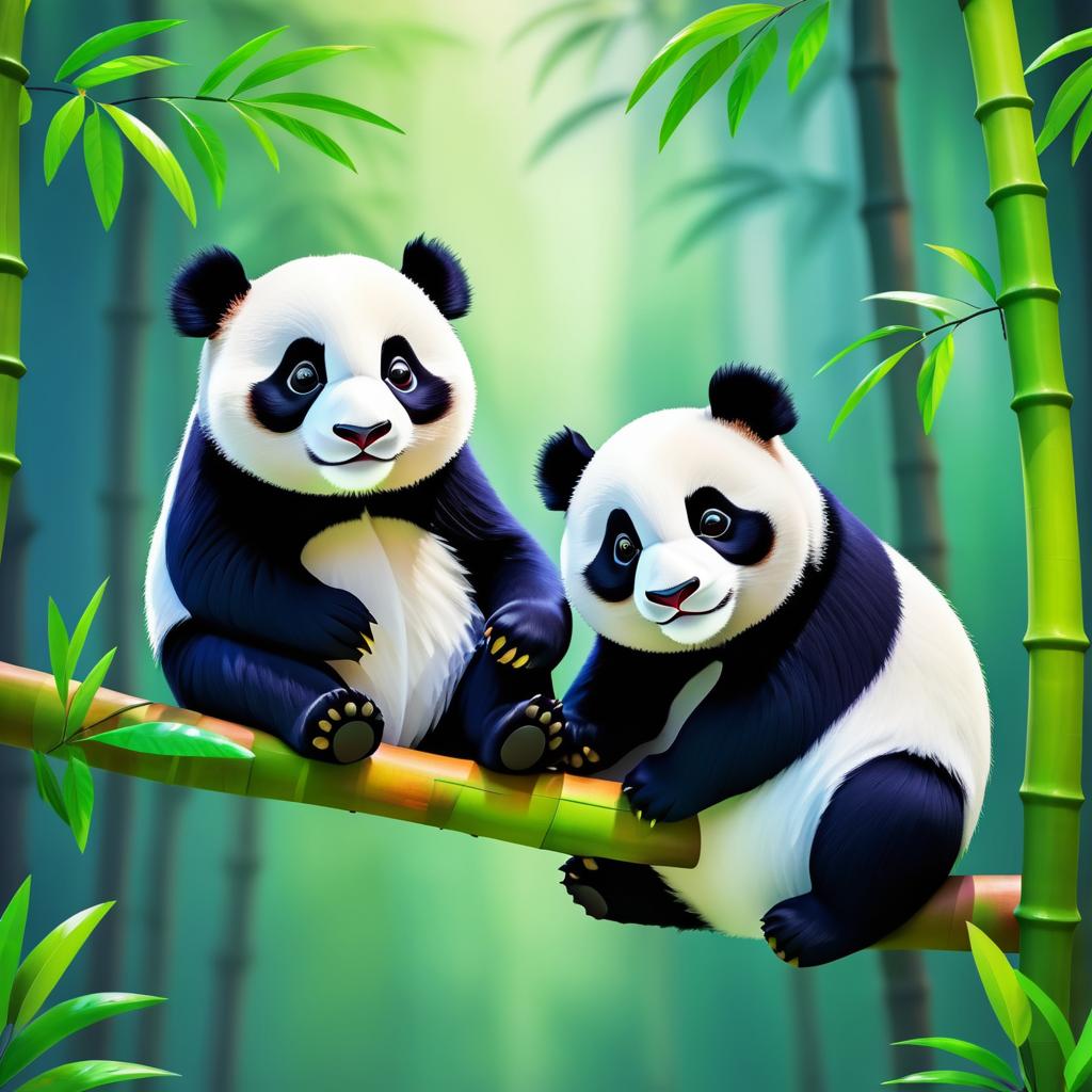 Vibrant 2D Pandas on a Branch