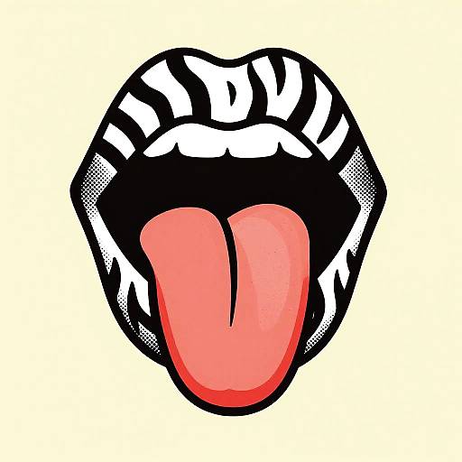 Zebra Stripe Pop Art Lips Poster