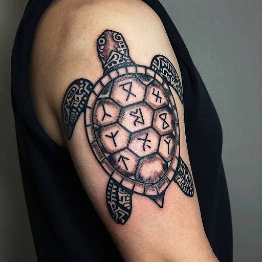 Intricate Viking Turtle Tattoo Design