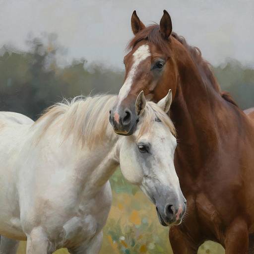 Intimate Moment Between Two Horses