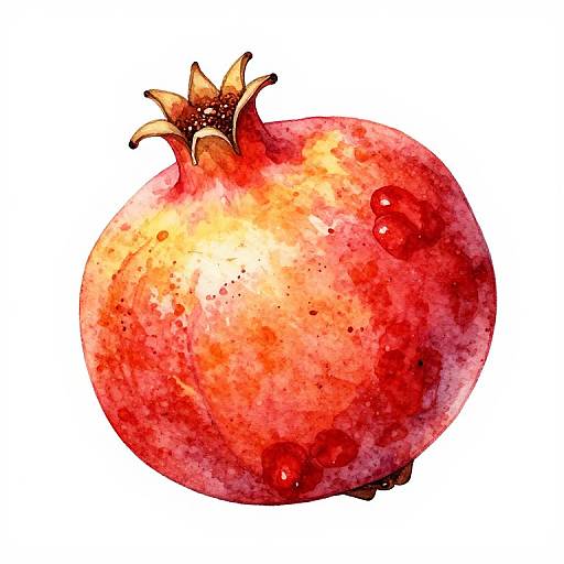Vibrant Watercolor Pomegranate Art