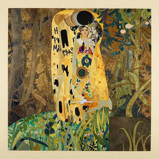 Art Nouveau Mythical Forest Nymph Collage