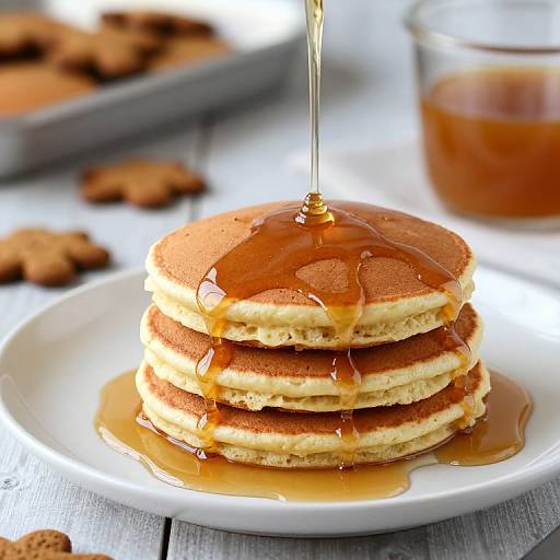 Fluffy Gingerbread Pancakes with Syrup