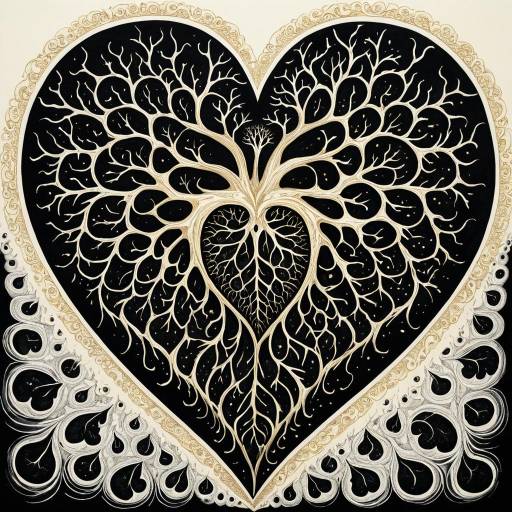 Intricate Heart with Fractal Organic Patterns