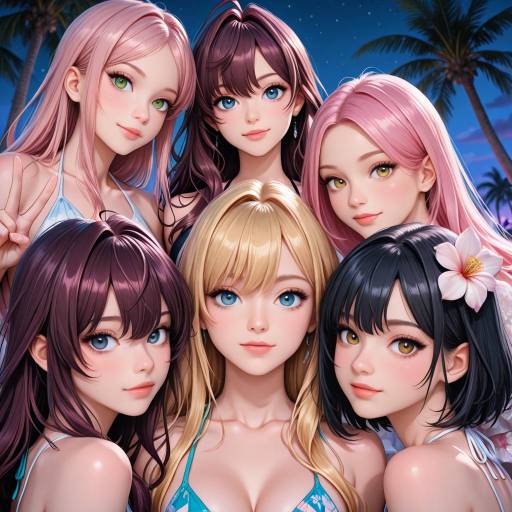 Nighttime Swimwear Party with Friends