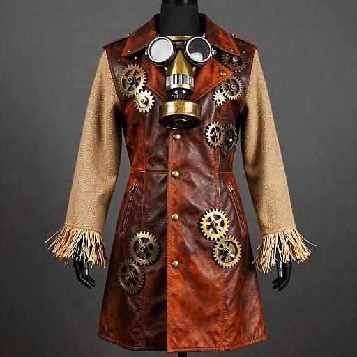 Clockwork Phantom Halloween Leather Duster Outfit