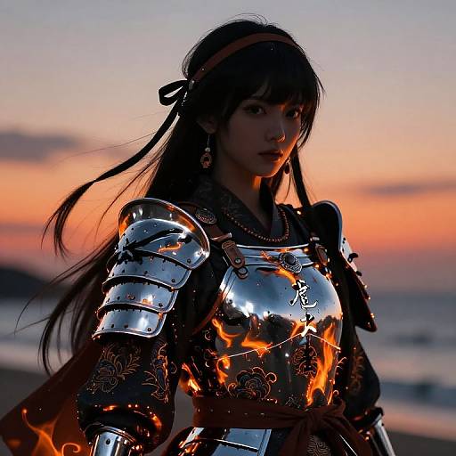 Radiant Oriental Warrior Princess Silhouette