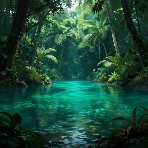 Mysterious Tropical Lagoon Landscape