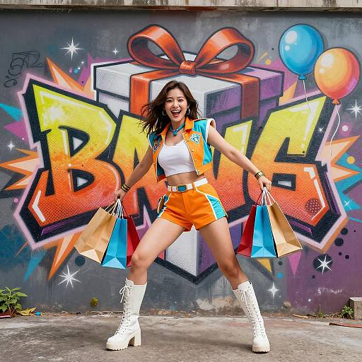 Neon Graffiti TV Ad Cosplay Heroine