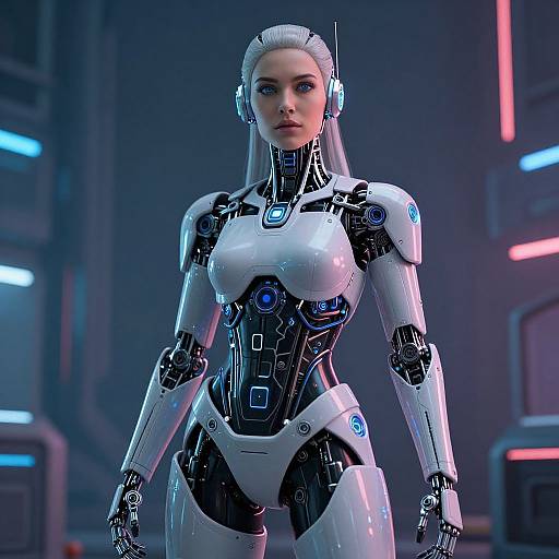 Futuristic Cybernetic Woman Visionary