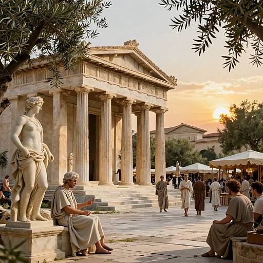 Vibrant Hellenistic Greek Cityscape