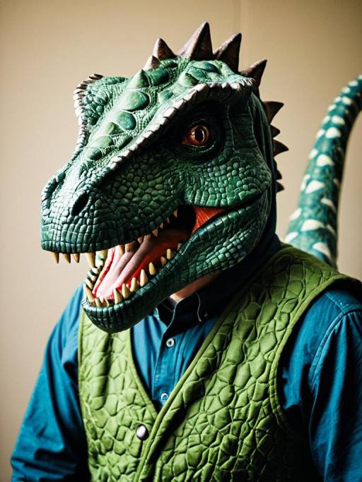 Photorealistic Dinosaur Costume Headshot