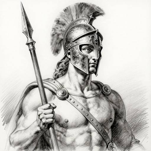 Caravaggio-Style Achilles in Pencil Sketch