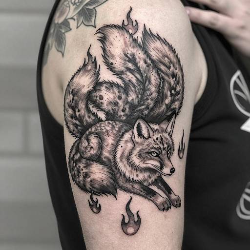 Intricate Fox Tattoo on Pale Arm