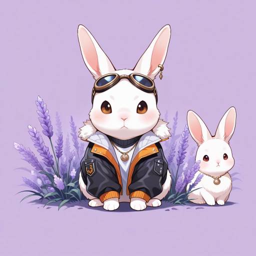 Stylish Rabbit with Accessories in Mauve Stylish Rabbit with Accessories in Mauve