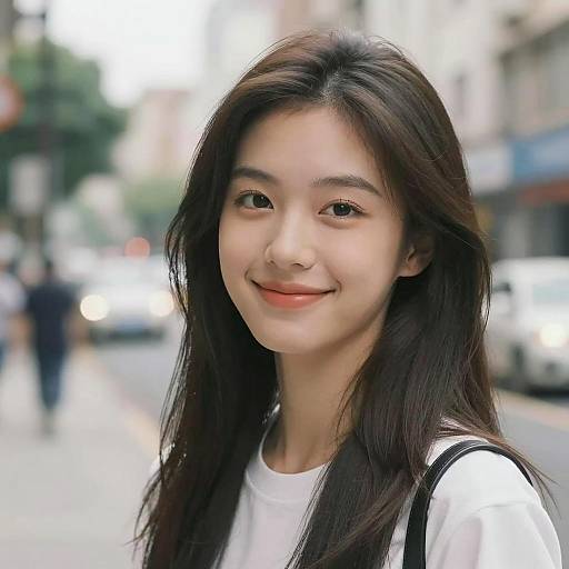 Young Woman Smiling in Urban Setting