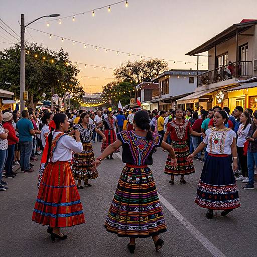 Vibrant Street Festival at Sunset