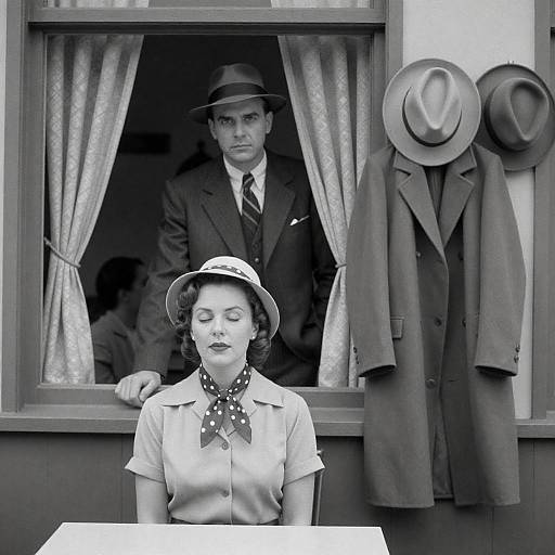 1940s Café Scene in Black and White