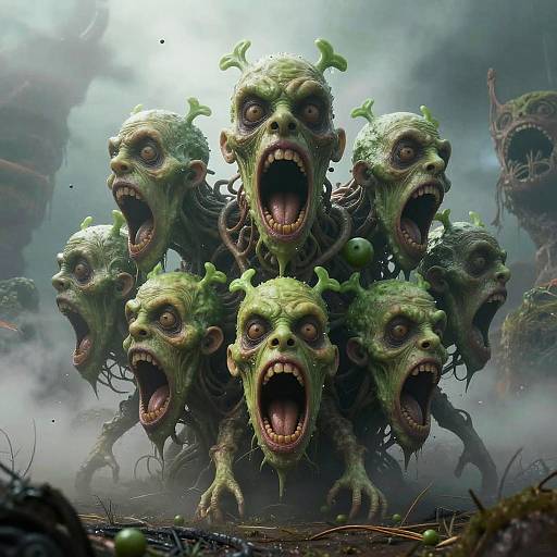 Nightmarish Pea Green Humanoid Mutation