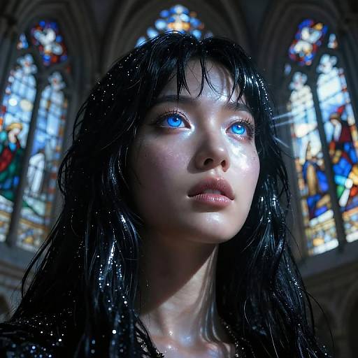 Ethereal Mystic Portrait in Moonlight