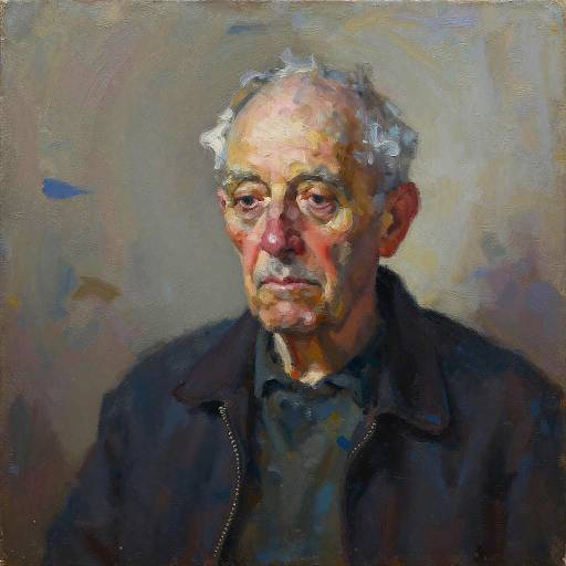 Avant-Garde Oil Painting of Elderly Man