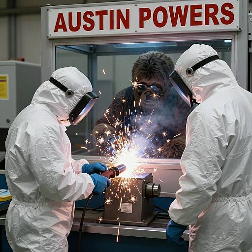 Welding Sparks and Mysterious Figures