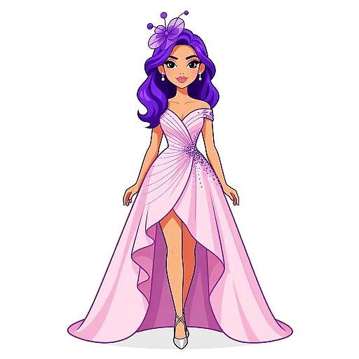 Elegant Woman in Modern Blush Gown