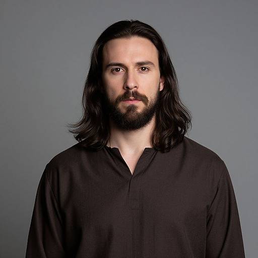 Portrait of Serious Bearded Man