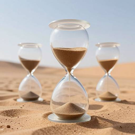 Translucent Hourglasses in Desert