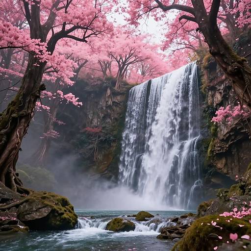 Surreal Forest with Gravity-Defying Trees