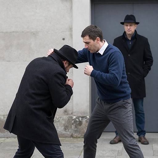 Man Punching Another on City Street