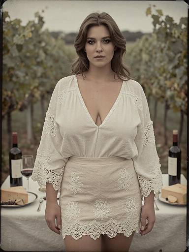 Bohemian Woman at Vineyard Tasting