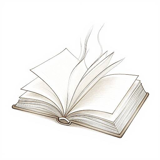 Intricate Minimalist Open Book Illustration