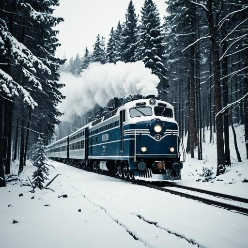 Vintage Train Journey Through Snowy Forest Vintage Train Journey Through Snowy Forest