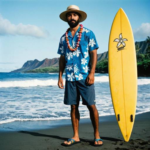 Hawaiian Surfer Costume Full Body Portrait