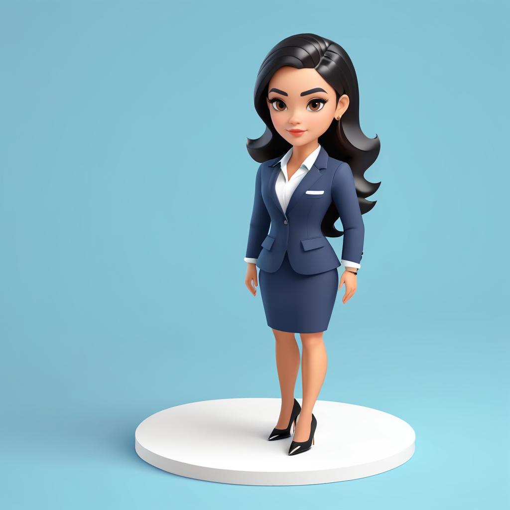 Cute 3D Isometric Latina Entrepreneur Illustration