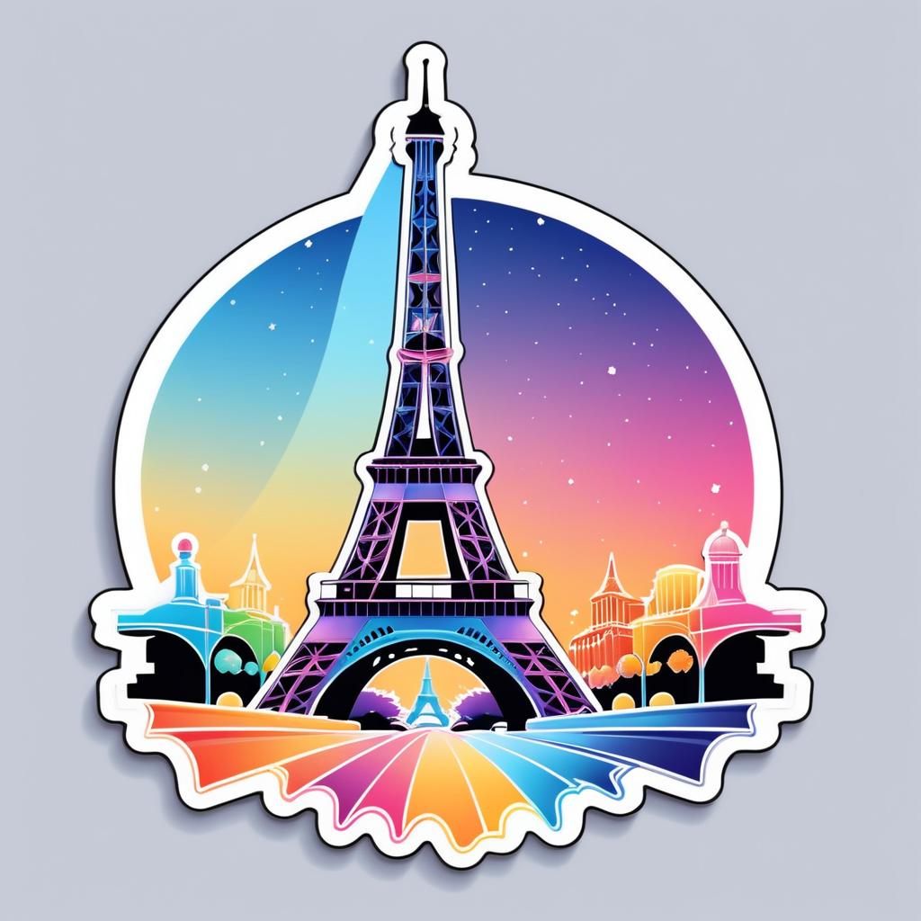 Colorful Disney Pixar Eiffel Tower Art