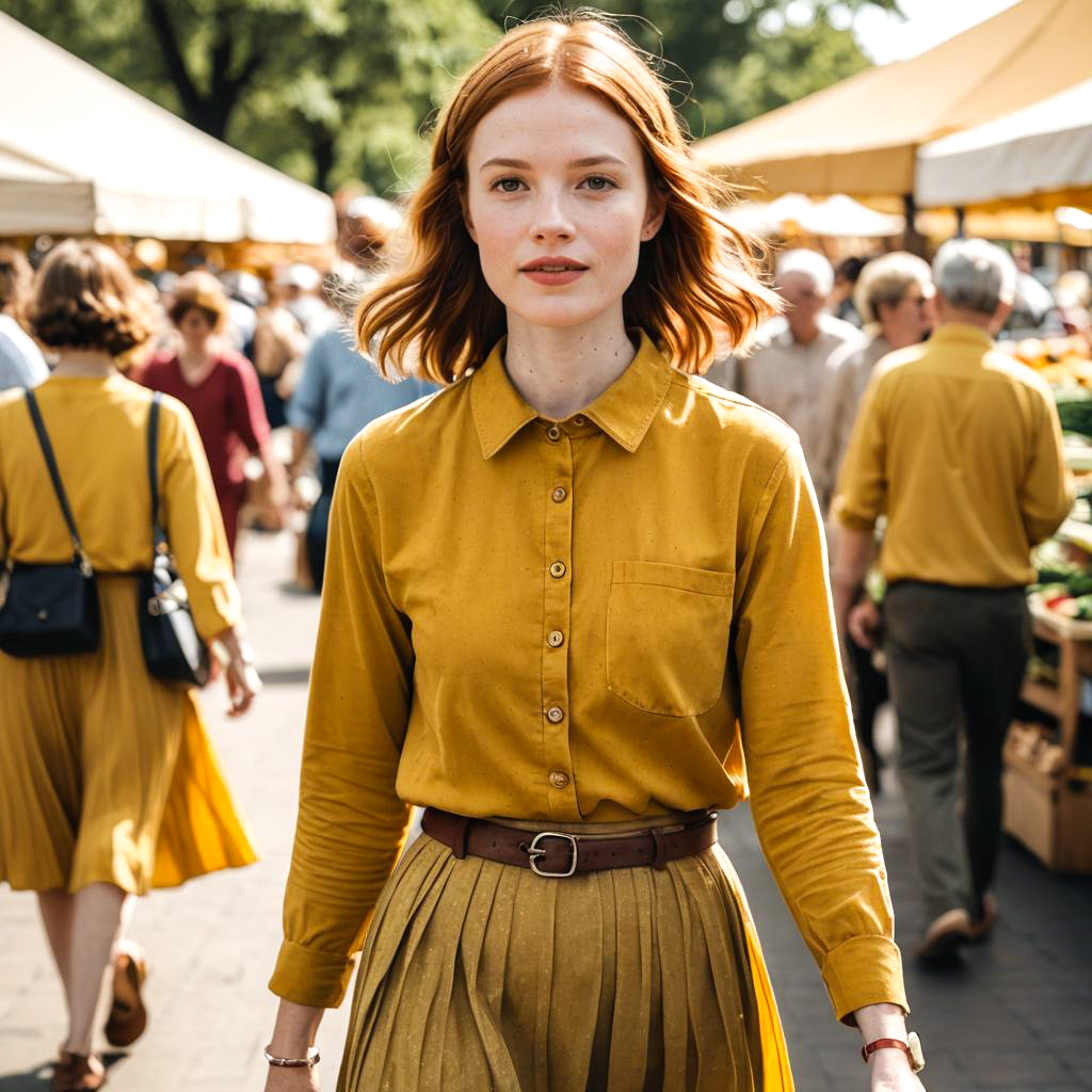 Charming Girl at Vibrant Farmer's Market