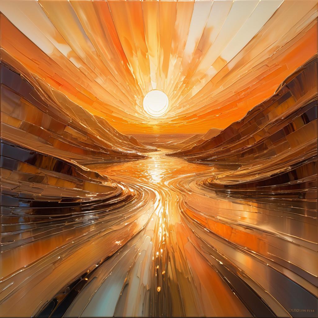 Surreal Sunset Landscape in Abstract Oil