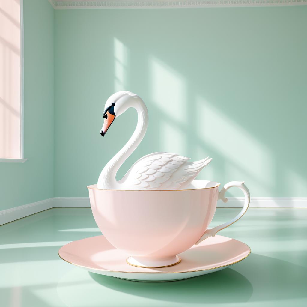 Swan Elegance in a Teacup Paradise