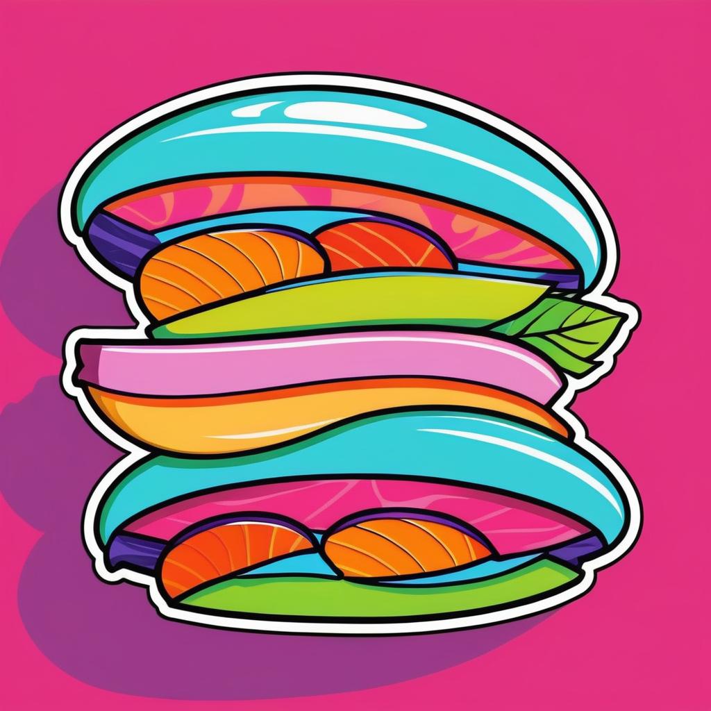 Playful Pop Art Sushi Sticker Design