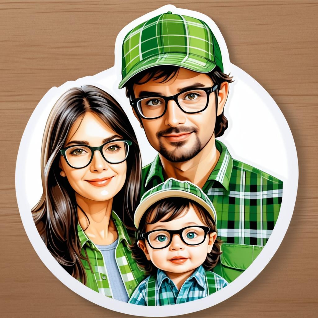 Realistic Eco-Friendly Family Sticker Art