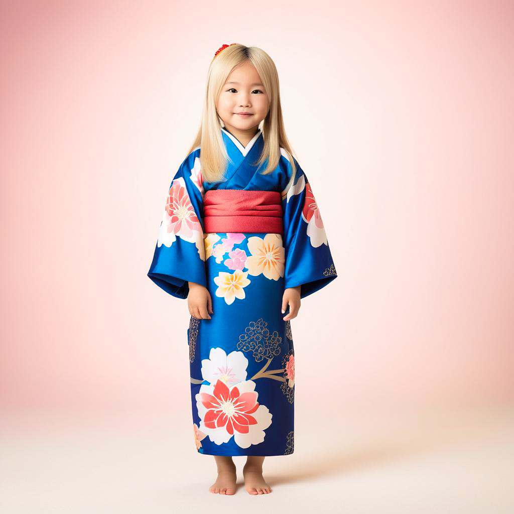 Shy Girl in Colorful Dress Portrait