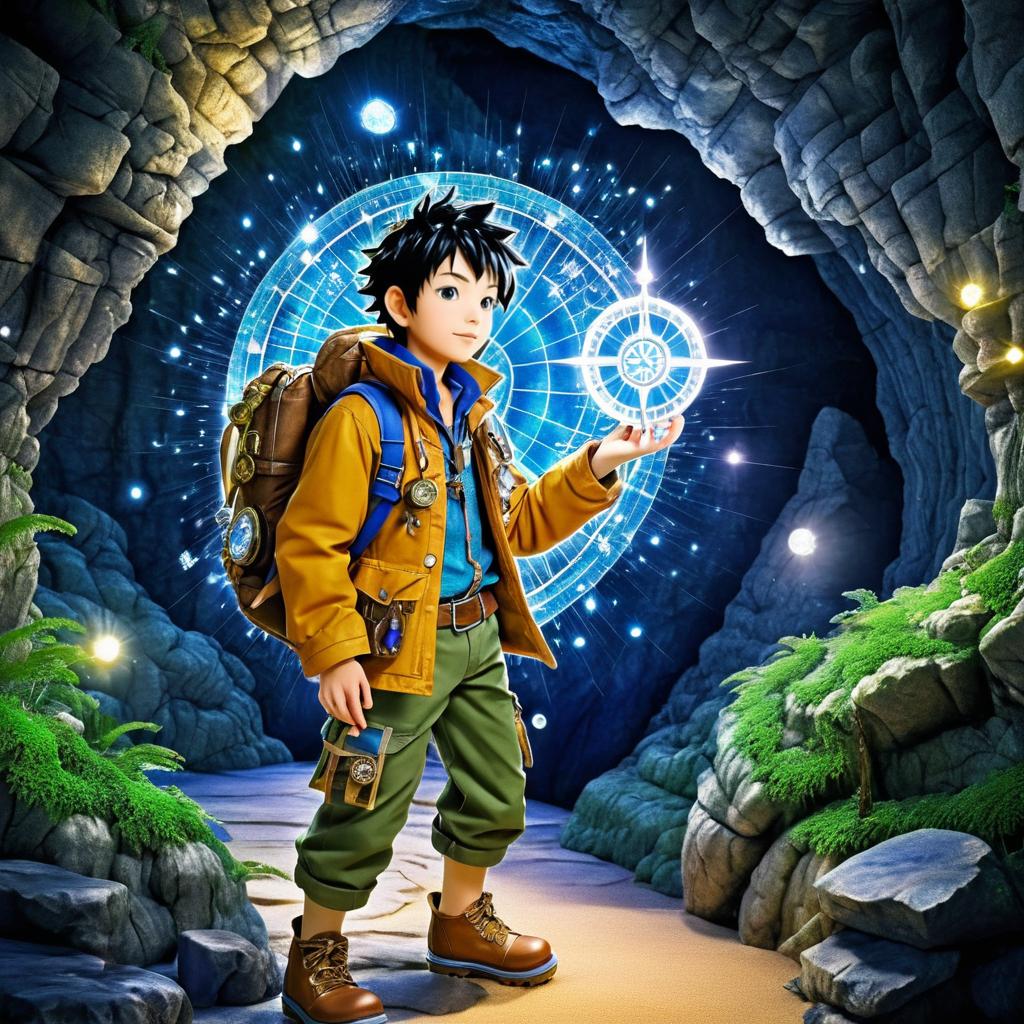 Curious Explorer in a Crystal Cave