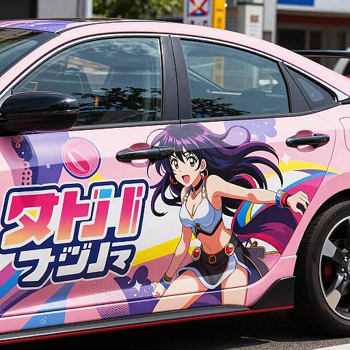 Energetic Anime Wrap on Honda Civic